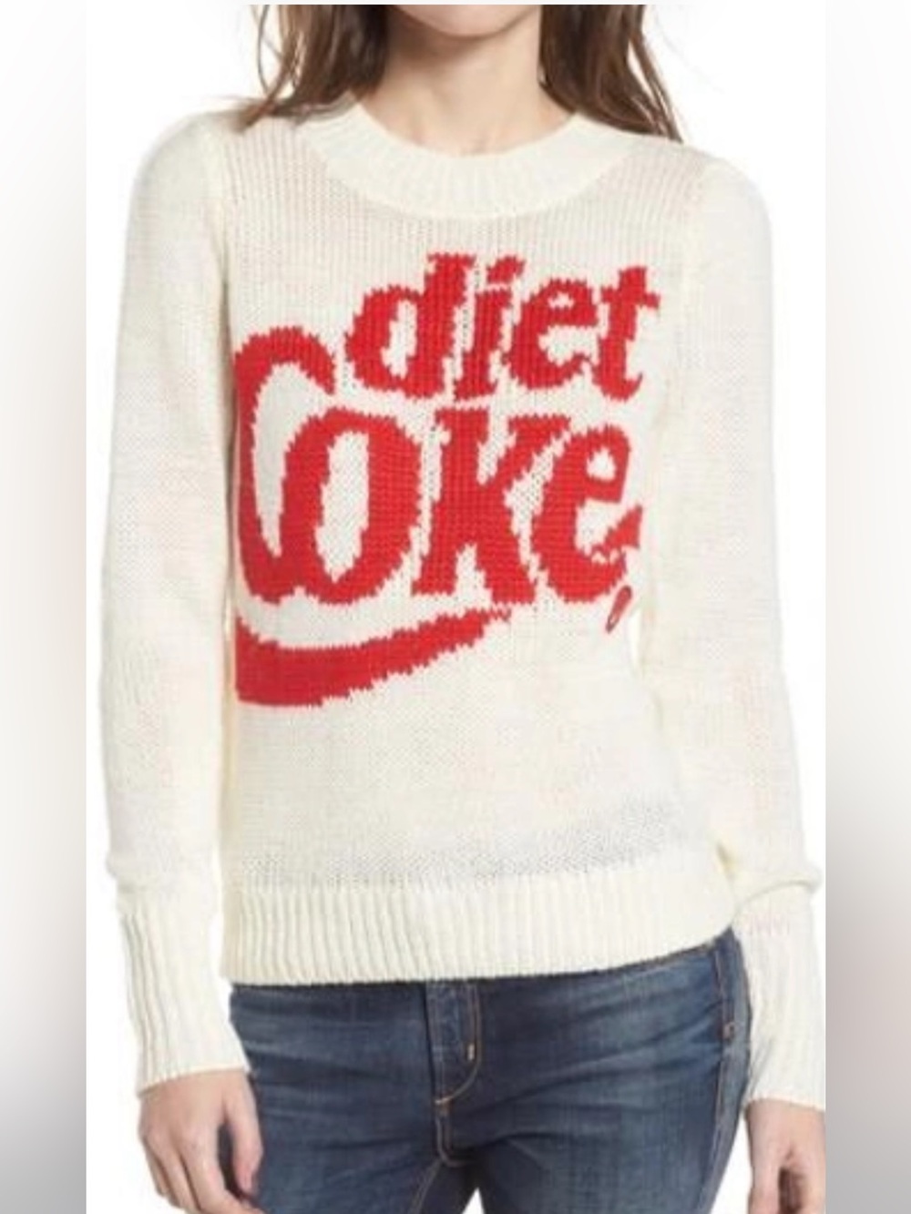 WILDFOX DIET COke  CREAM-ivory knitted cute sweater  small